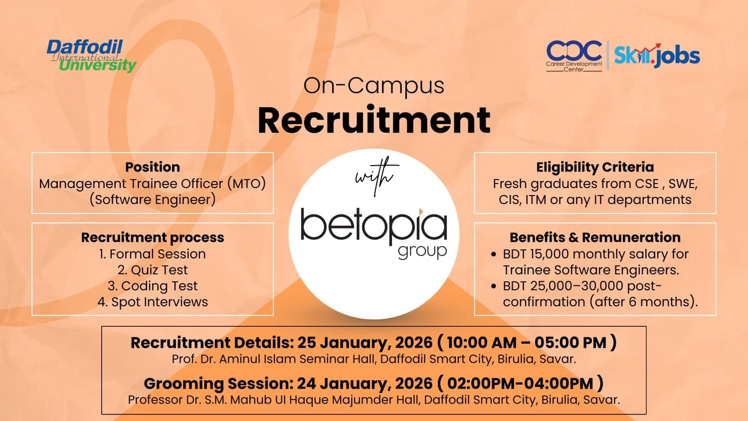 On-Campus Recruitment with Betopia Group